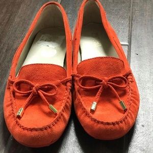 Michael Kors Orange Suede Moccasins